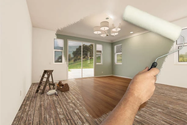 travaux de peinture intérieure dans un salon